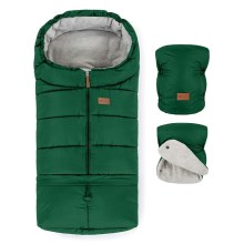 PETITE&MARS - ΣΕΤ Ποδόσακος 3σε1 JIBOT + γάντια καροτσιού πράσινο