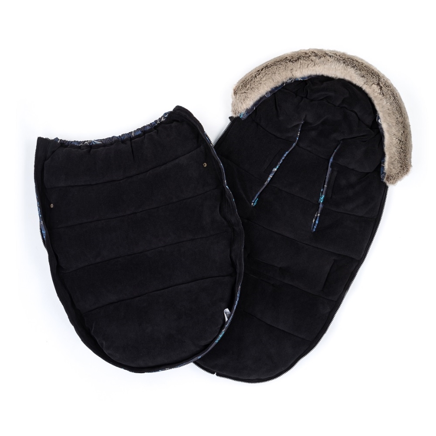 PETITE&MARS - ΣΕΤ Ποδόσακος 4σε1 COMFY Stylish Beauty + Γάντια καροτσιού FURRY Forever Black
