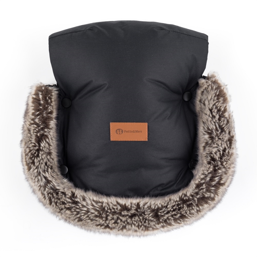 PETITE&MARS - ΣΕΤ Ποδόσακος 4σε1 COMFY Stylish Beauty + Γάντια καροτσιού FURRY Forever Black