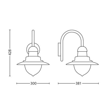 Philips 01652/30/PN - Φως τοίχου εξωτερικού χώρου MYGARDEN RAINDROP 1xE27/60W/230V IP44