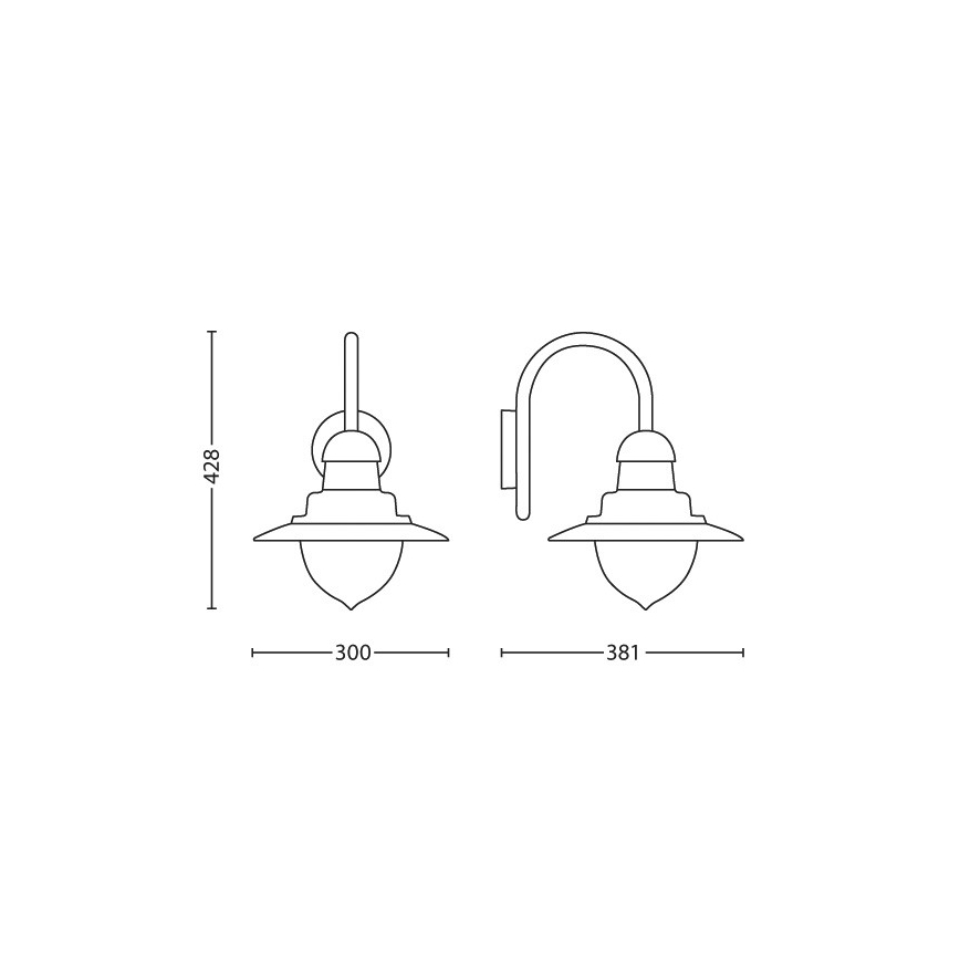 Philips 01652/52/PN - Φως τοίχου εξωτερικού χώρου MYGARDEN RAINDROP 1xE27/60W/230V IP44