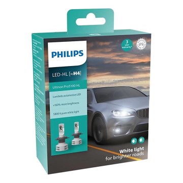 Philips 11342U51X2 - ΣΕΤ 2x LED Λάμπα αυτοκινήτου Ultinon Pro5100 H4 P43t-38/12W/12/24V 5800K