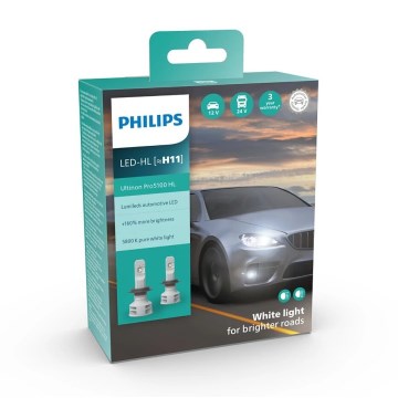 Philips 11362U51X2 - ΣΕΤ 2xLED Λάμπα αυτοκινήτου Ultinon Pro5100 H11 PGJ19-2/12W/12/24V 5800K
