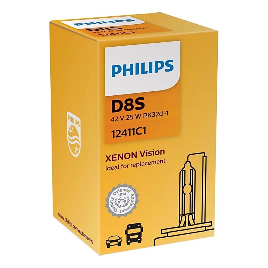 Philips 12411C1 -  Λάμπα αυτοκινήτου Xenon car Xenon Vision D8S PK32d-1/25W/42V 4500K