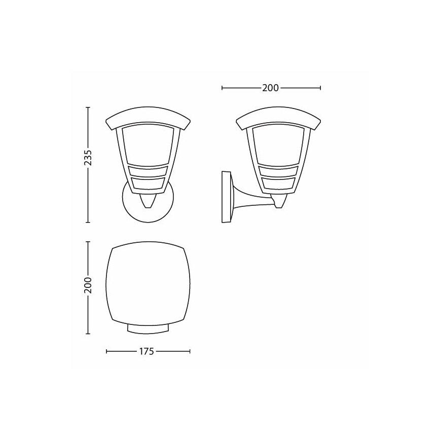 Philips 15380/30/16 - Φως τοίχου εξωτερικού χώρου MYGARDEN CREEK 1xE27/60W/230V IP44