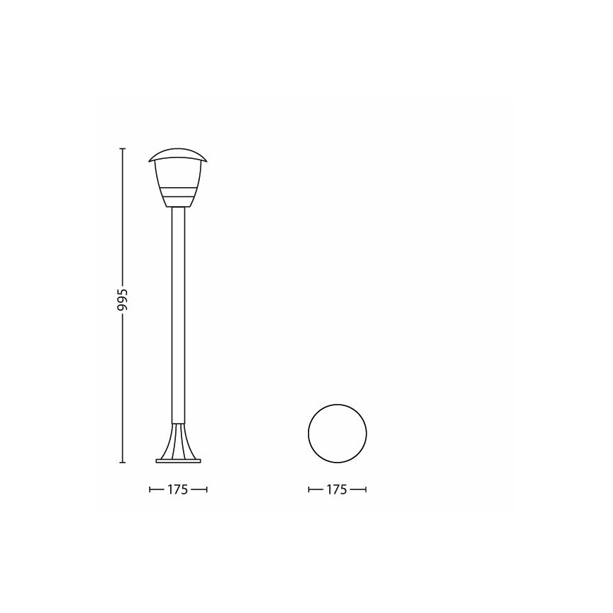 Philips 15383/30/16 - Λάμπα εξωτερικού χώρου MYGARDEN CREEK 1xE27/60W/230V μαύρο IP44