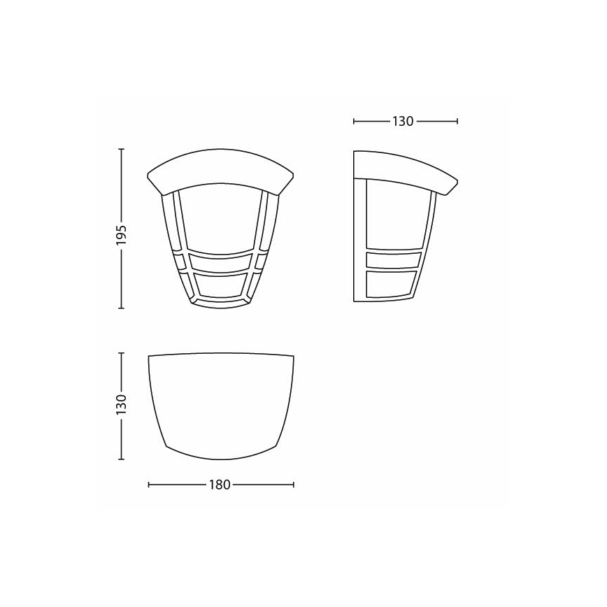 Philips - Φως τοίχου εξωτερικού χώρου 1xE27/60W/230V IP44