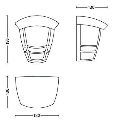 Philips - Φως τοίχου εξωτερικού χώρου E27/60W/230V IP44