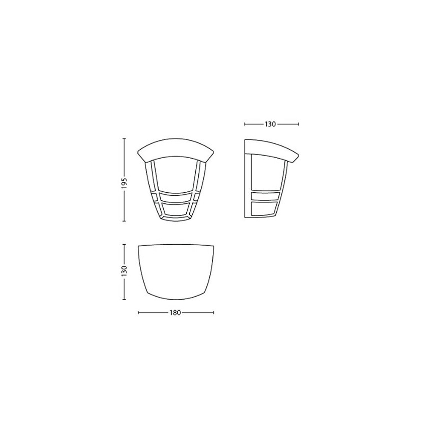 Philips - Φως τοίχου εξωτερικού χώρου E27/60W/230V IP44