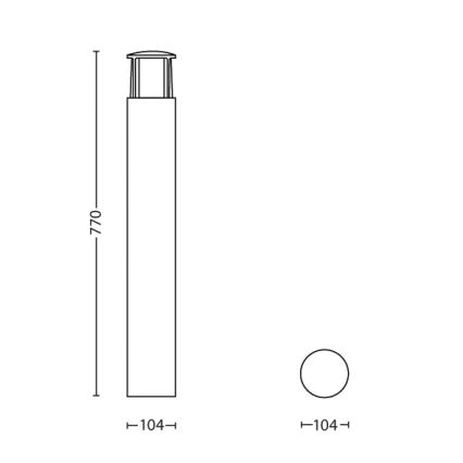 Philips - Εξωτερικό φωτιστικό δαπέδου LED κολωνάκι 1xLED/6W/230V IP44