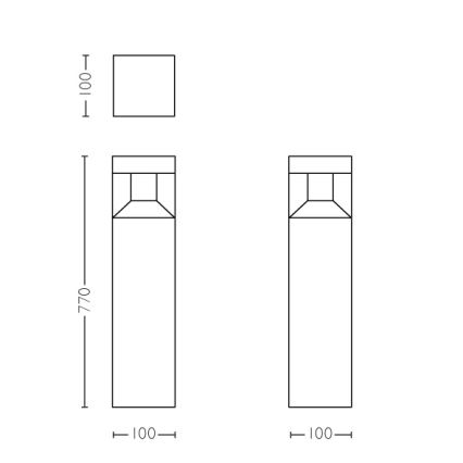 Philips - LED Εξωτερικό φωτιστικό δαπέδου κολωνάκι LED/8W IP44