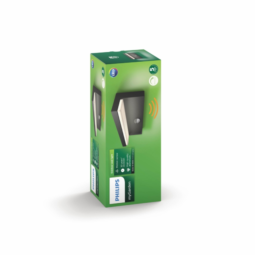 Philips - LED Φωτιστικό τοίχου εξωτερικού χώρου με αισθητήρα 2xLED/4,5W/230V 4000K IP44