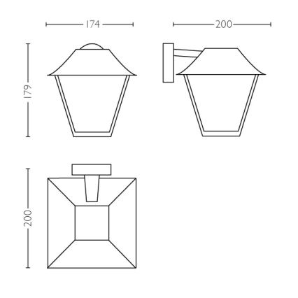 Philips - Φως τοίχου εξωτερικού χώρου E27/60W/230V IP44