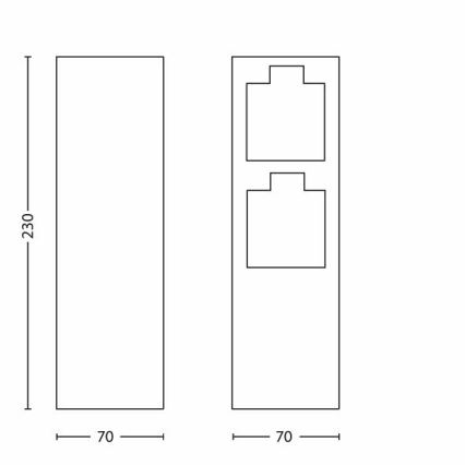 Philips 17108/47/16 - Στήλη υποδοχής πρίζας εξωτερικού χώρου MYGARDEN ROCK 230V IP44 SCHUKO