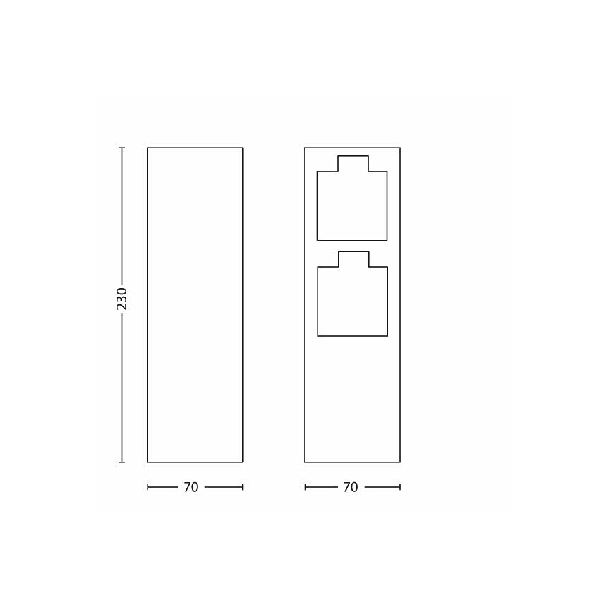 Philips 17108/47/16 - Στήλη υποδοχής πρίζας εξωτερικού χώρου MYGARDEN ROCK 230V IP44 SCHUKO