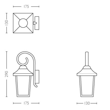 Philips - Φως εξωτερικού χώρου 1xE27/60W/230V IP44