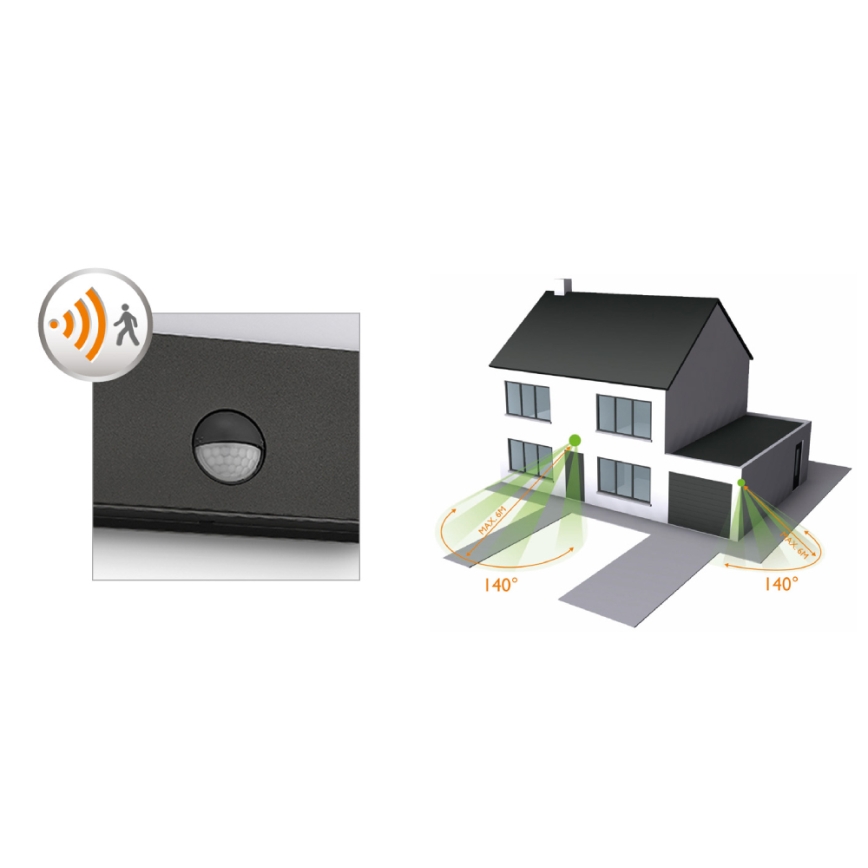 Philips - Επιτοίχιο φωτιστικό εξωτερικού χώρου LED με αισθητήρα LED/3W/230V IP44