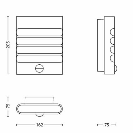 Philips -LED Εξωτερικό φωτιστικό με αισθητήρα 1xLED/3W/230V IP44