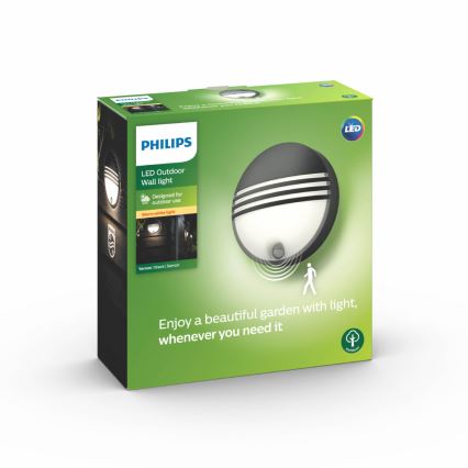 Philips - Εξωτερικό επιτοίχιο φωτιστικό LED με αισθητήρα 1xLED/6W/230V IP44