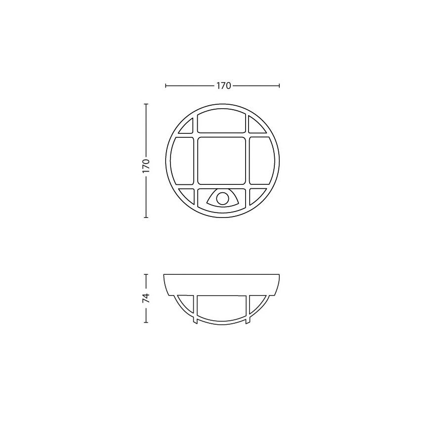 Philips 17319/30/16 - Φως τοίχου εξωτερικού χώρου LED με αισθητήρα EAGLE 1xLED/3W IP44