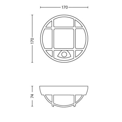 Philips 17319/30/16 - Φως τοίχου εξωτερικού χώρου LED με αισθητήρα EAGLE 1xLED/3W IP44