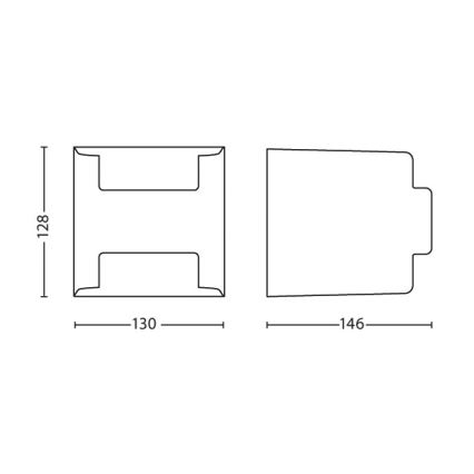 Philips - Επιτοίχιο φωτιστικό εξωτερικού χώρου 2xLED/4,5W/230V IP44