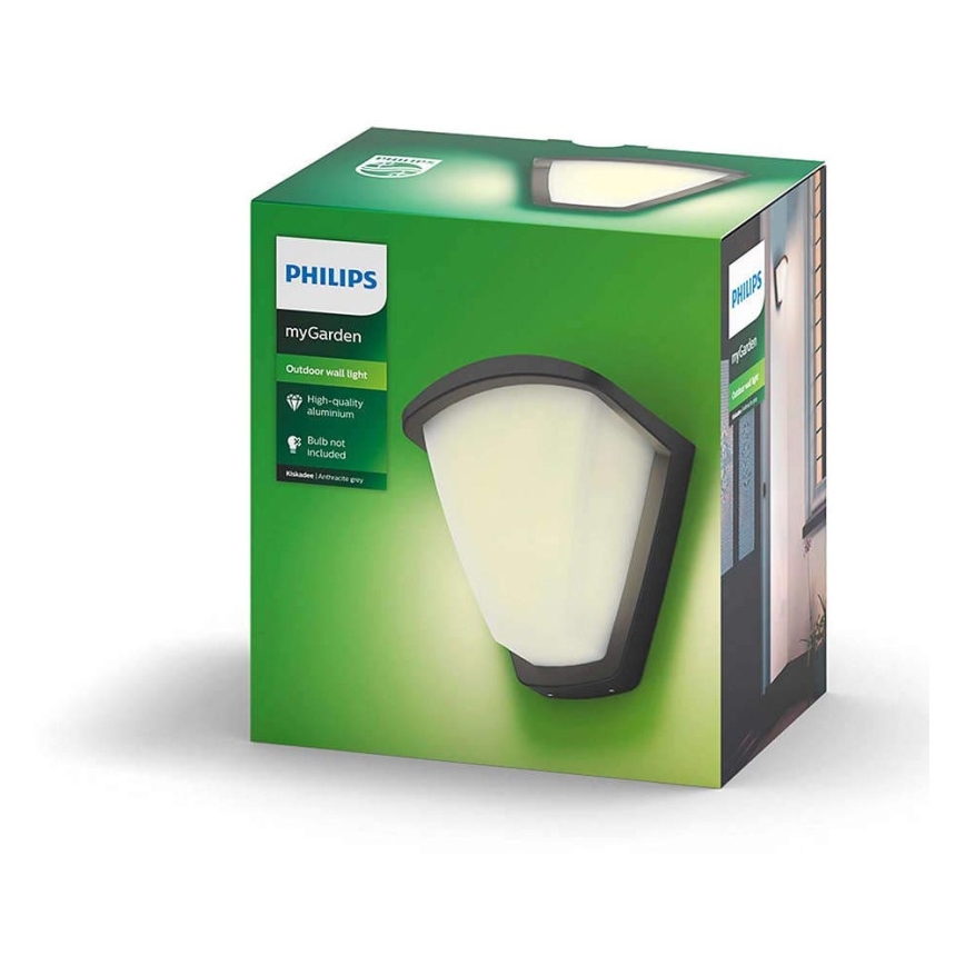 Philips 17383/93/PN - Φως τοίχου εξωτερικού χώρου KISKADEE 1xE27/42W/230V IP44