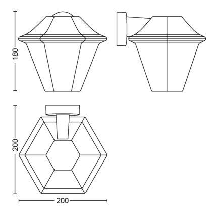 Philips - Φως τοίχου εξωτερικού χώρου 1xE27/42W IP44