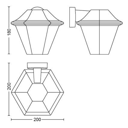 Philips - Φως τοίχου εξωτερικού χώρου 1xE27/42W IP44