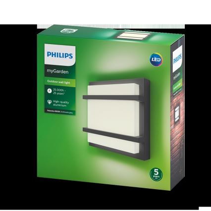 Philips - LED Εξωτερικό επιτοίχιο φωτιστικό LED/12W IP44