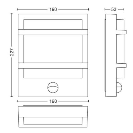 Philips - LED Εξωτερικό επιτοίχιο φωτιστικό LED/12W IP44