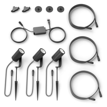 Philips - Σετ 3x LED Σποτ Hue LILY 3xLED/8W/230V IP65