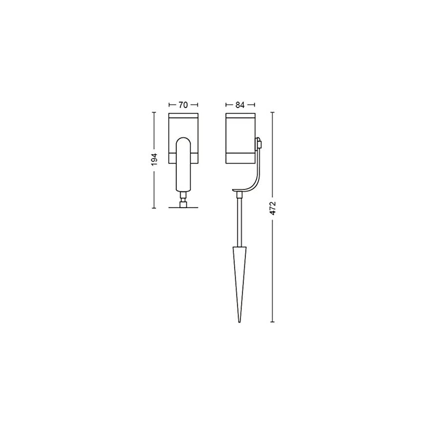 Philips - Εξωτερικό φωτιστικό σημείου LED RGB Hue LILY LED/8W/230V IP65