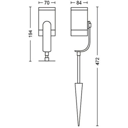 Philips - LED Φως σποτ εξωτερικού χώρου Hue LILY LED/8W/230V IP65