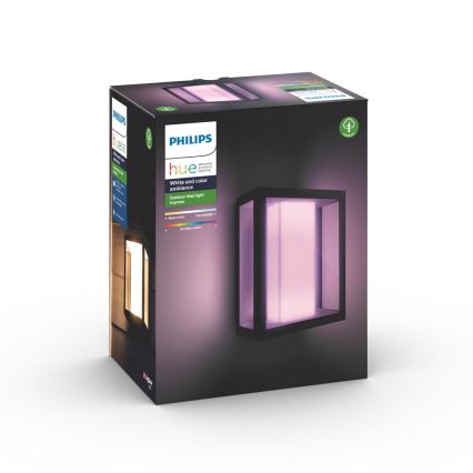 Philips - Ρυθμιζόμενο εξωτερικό επιτοίχιο φωτιστικό LED RGBW Hue IMPRESS 2xLED/8W/230V IP44