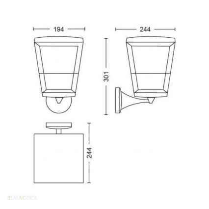 Philips - LED RGBW Dimmable φωτιστικό τοίχου εξωτερικού χώρου Hue ECONIC LED/15W/230V IP44