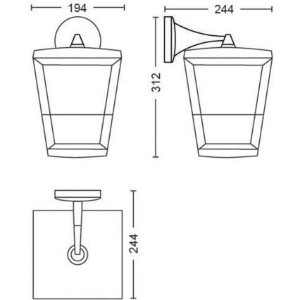 Philips - LED RGBW Dimmable φωτιστικό τοίχου εξωτερικού χώρου Hue ECONIC LED/15W/230V 2000-6500K IP44