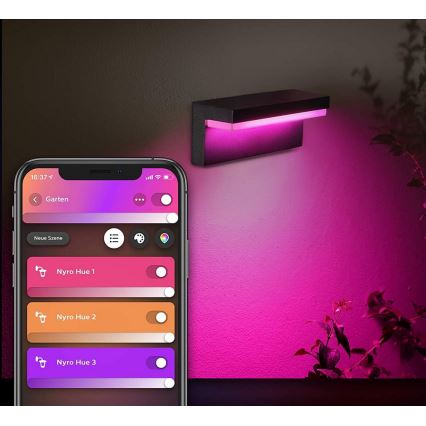 Philips - LED RGBW Dimmable φωτιστικό τοίχου εξωτερικού χώρου Hue NYRO LED/13,5W/230V 2000-6500K IP44