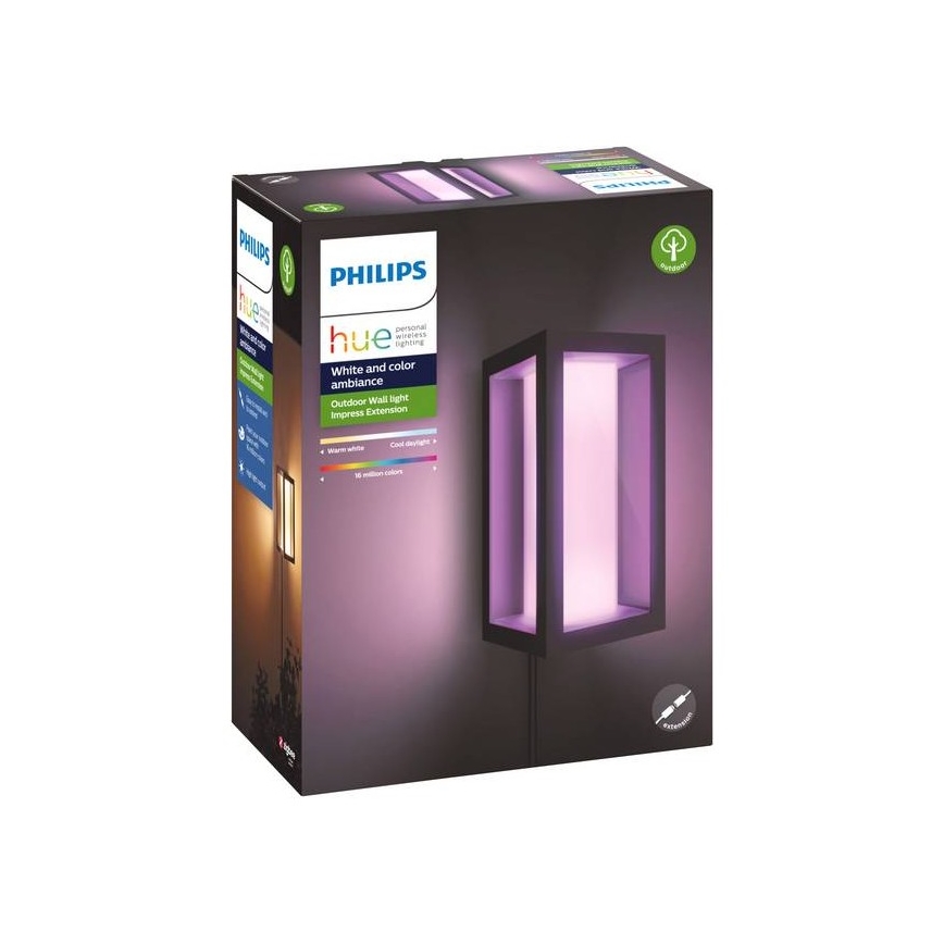 Philips - Ρυθμιζόμενο εξωτερικό επιτοίχιο φωτιστικό LED RGBW Hue IMPRESS 2xLED/8W/24V 2000-6500K IP44