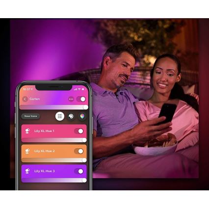 Philips - Ρυθμιζόμενος εξωτερικός φωτισμός LED RGB Hue LILY LED/15W/230V IP65