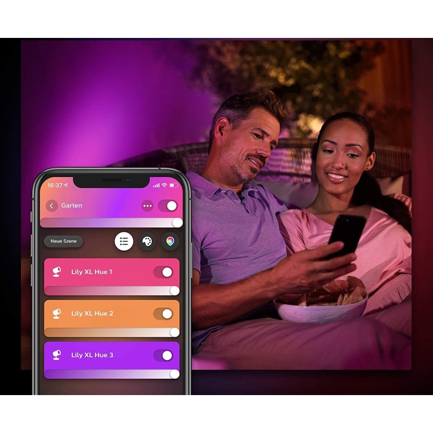 Philips - Ρυθμιζόμενος εξωτερικός φωτισμός LED RGB Hue LILY LED/15W/230V IP65