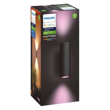 Philips - LED RGBW Dimmable φωτιστικό τοίχου εξωτερικού χώρου Hue APPEAR 2xLED/8W/230V IP44