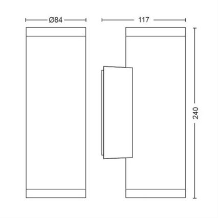 Philips - LED RGBW Dimmable φωτιστικό τοίχου εξωτερικού χώρου Hue APPEAR 2xLED/8W/230V IP44