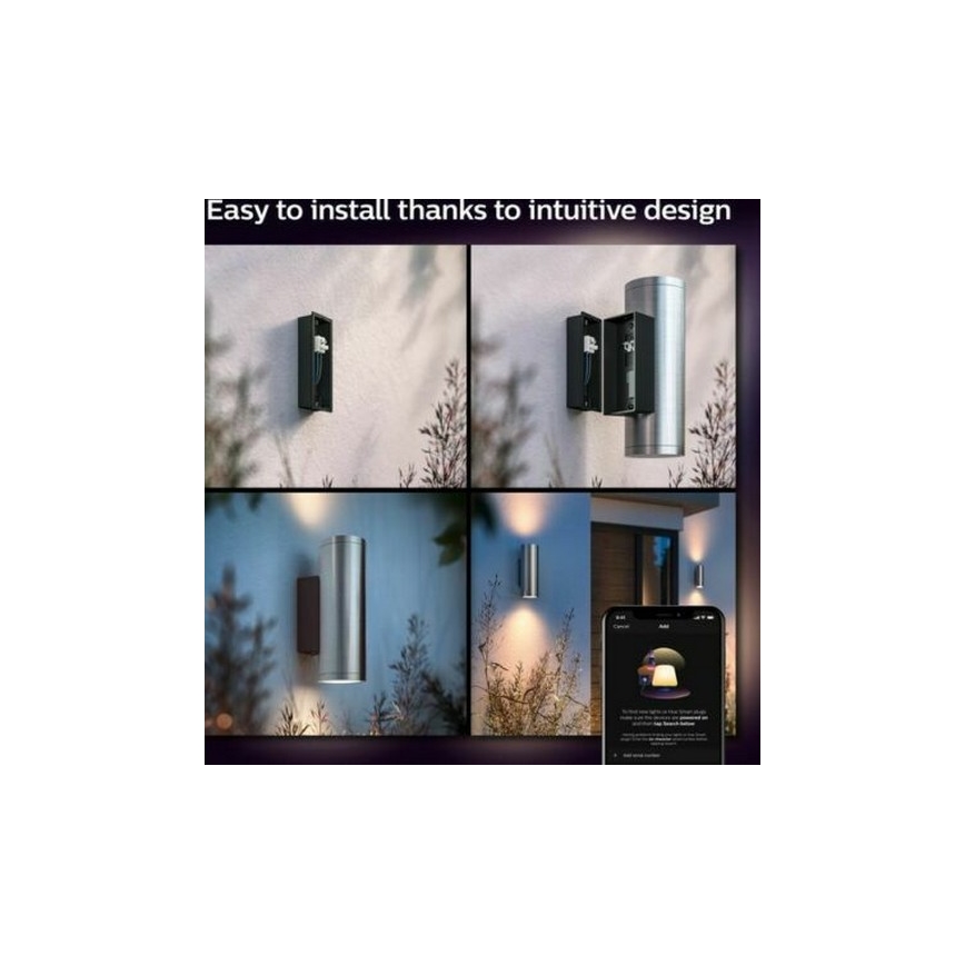 Philips - LED RGBW Dimmable φωτιστικό τοίχου εξωτερικού χώρου Hue APPEAR 2xLED/8W/230V IP44