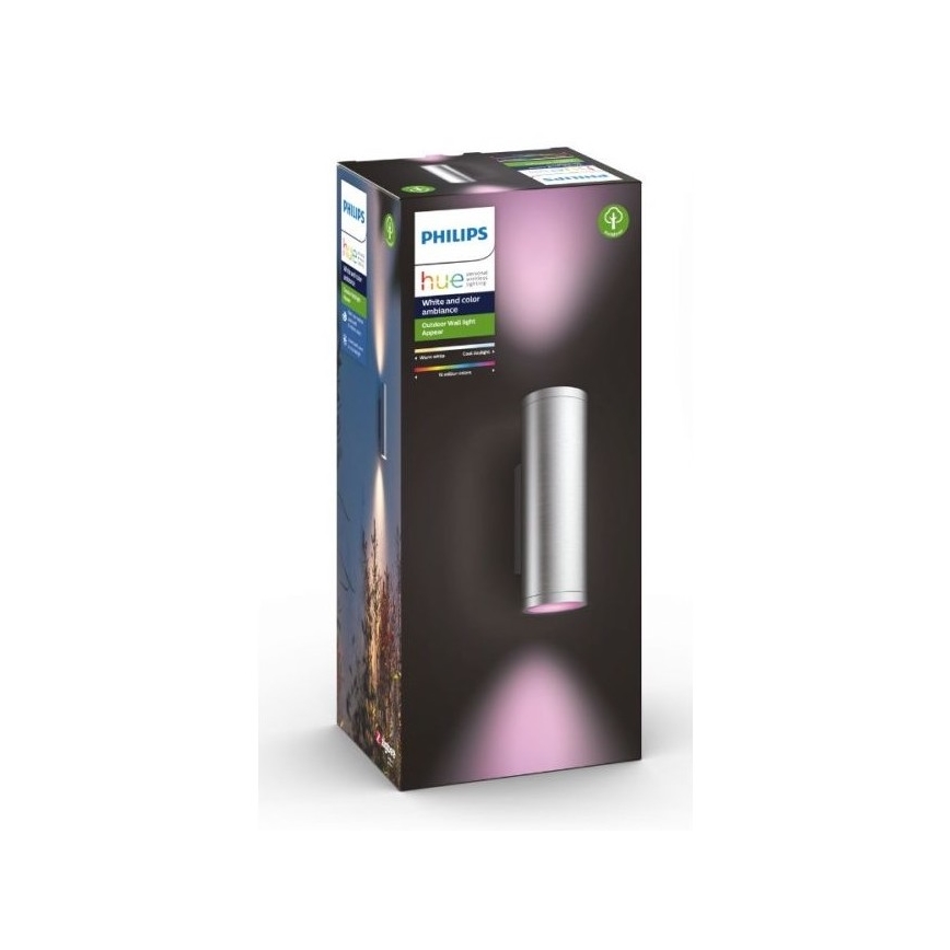 Philips - LED RGBW Dimmable φωτιστικό τοίχου εξωτερικού χώρου Hue APPEAR 2xLED/8W/230V IP44