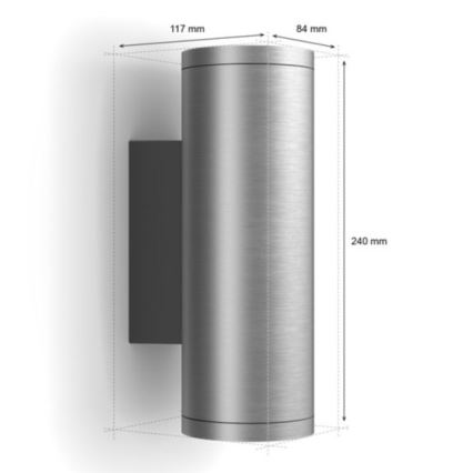 Philips - LED RGBW Dimmable φωτιστικό τοίχου εξωτερικού χώρου Hue APPEAR 2xLED/8W/230V IP44