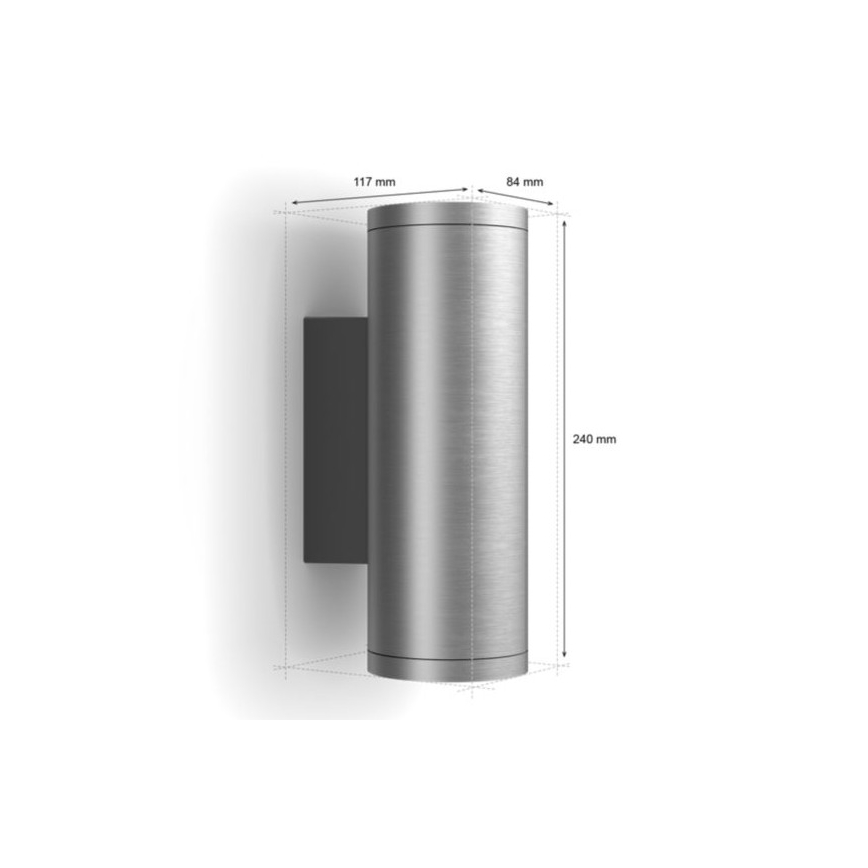 Philips - LED RGBW Dimmable φωτιστικό τοίχου εξωτερικού χώρου Hue APPEAR 2xLED/8W/230V IP44