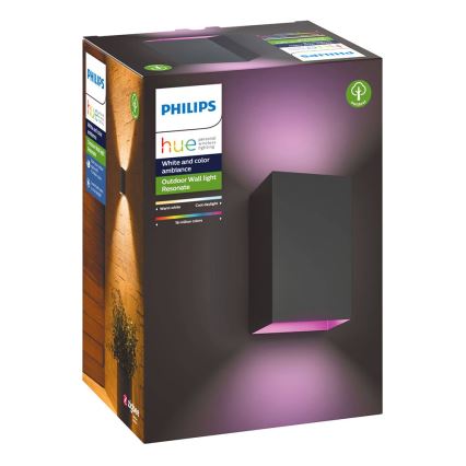 Philips - LED RGBW Dimmable φωτιστικό τοίχου εξωτερικού χώρου Hue RESONATE 2xLED/8W/230V 2000-6500K IP44