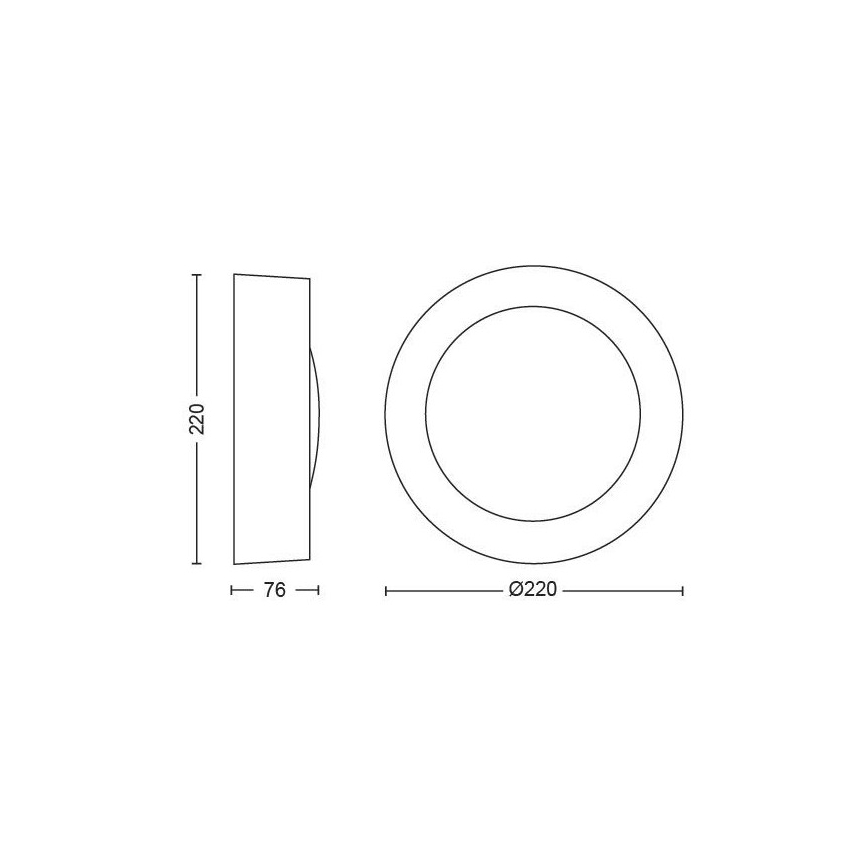 LED RGBW Dimmable φωτιστικό τοίχου εξωτερικού χώρου Hue DAYLO LED/15W/230V 2000-6500K IP44