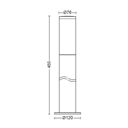 Philips -Λάμπα εξωτερικής χρήσης 1xE27/20W/230V IP44 45 cm